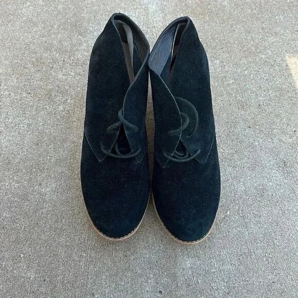 Cole Haan Black Suede Wedges Booties - Picture 3 of 13